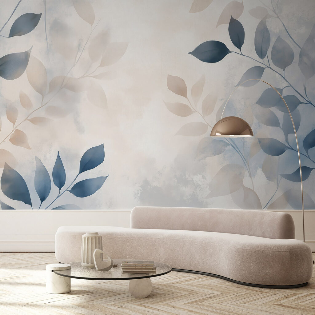 Delicate leaves in soft hues