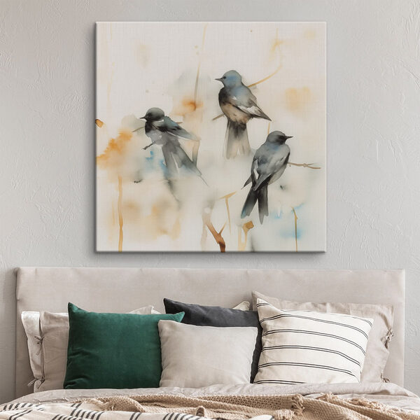 Group of birds on a branch Group of birds on a branch