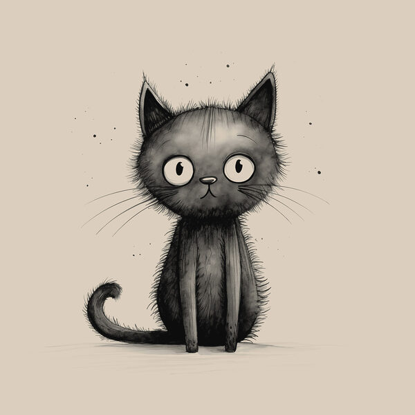 Black cat with big eyes Black cat with big eyes