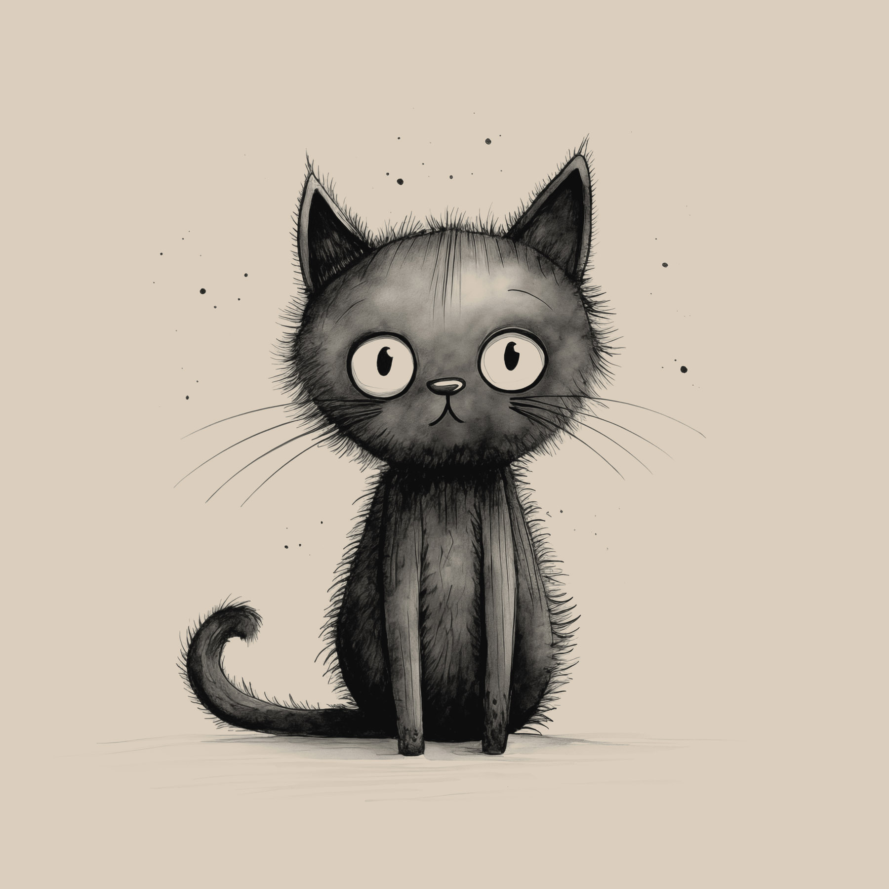 Black cat with big eyes Black cat with big eyes