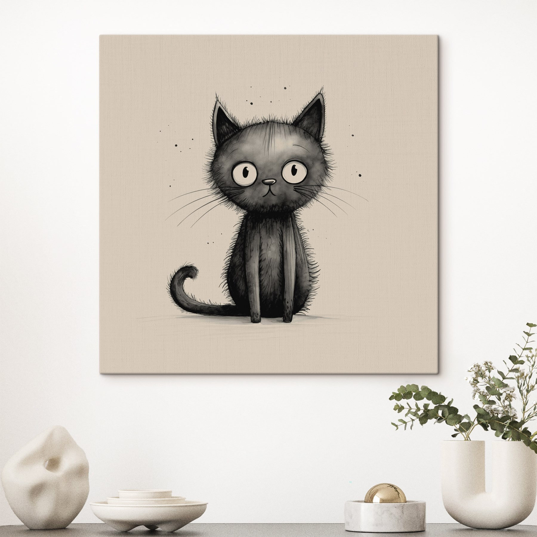 Black cat with big eyes Black cat with big eyes