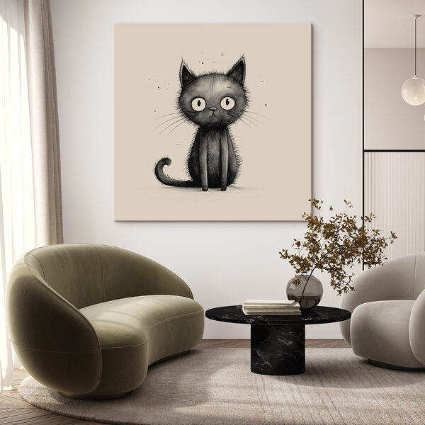 Black cat with big eyes Black cat with big eyes