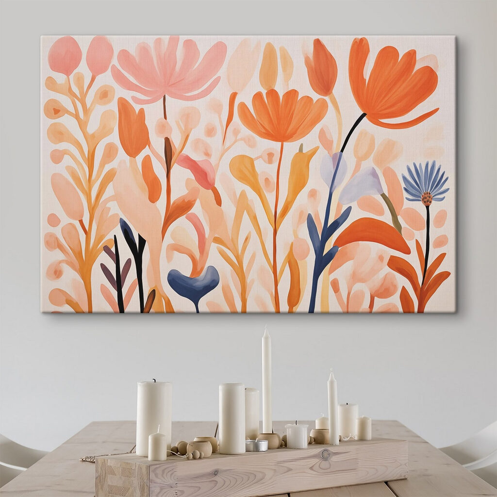 Painting of flowers and leaves Painting of flowers and leaves