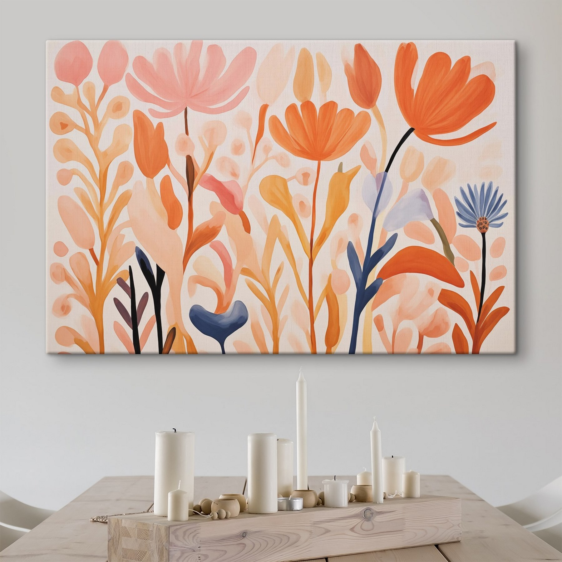 Painting of flowers and leaves Painting of flowers and leaves