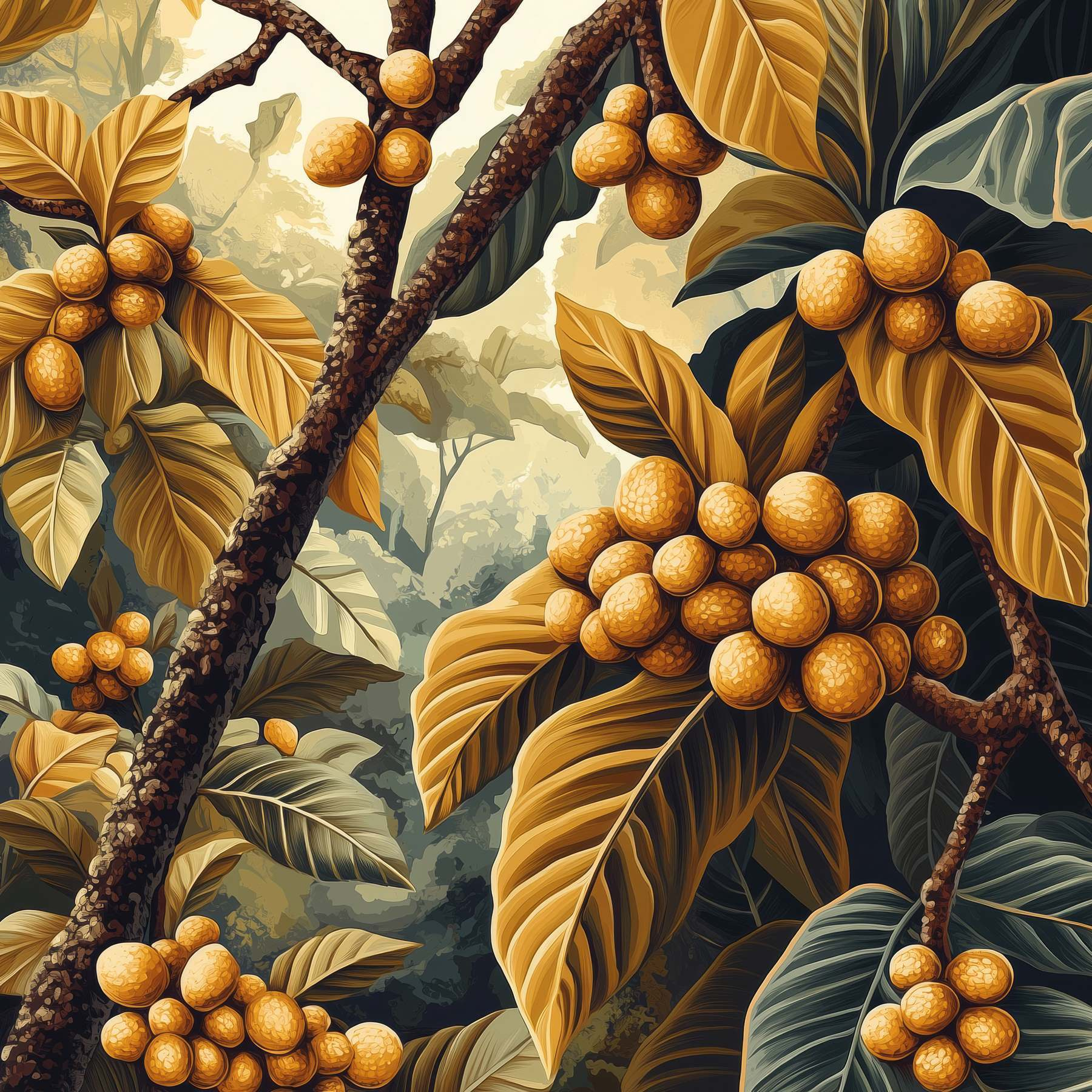 Painting of a tree with fruits