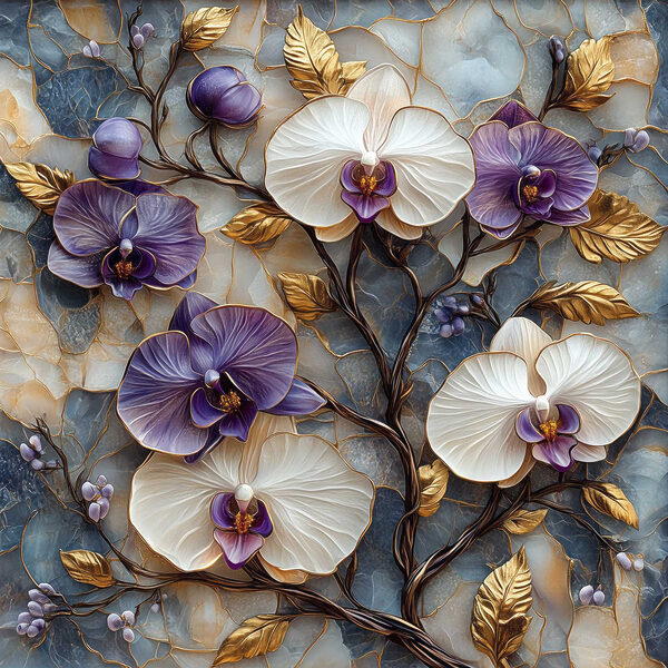 Delicate blooms on textured background Delicate blooms on textured background