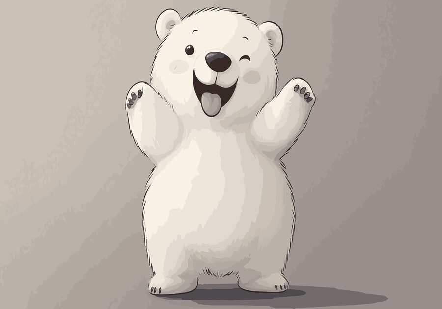 Dibujo animado de un oso polar Dibujo animado de un oso polar