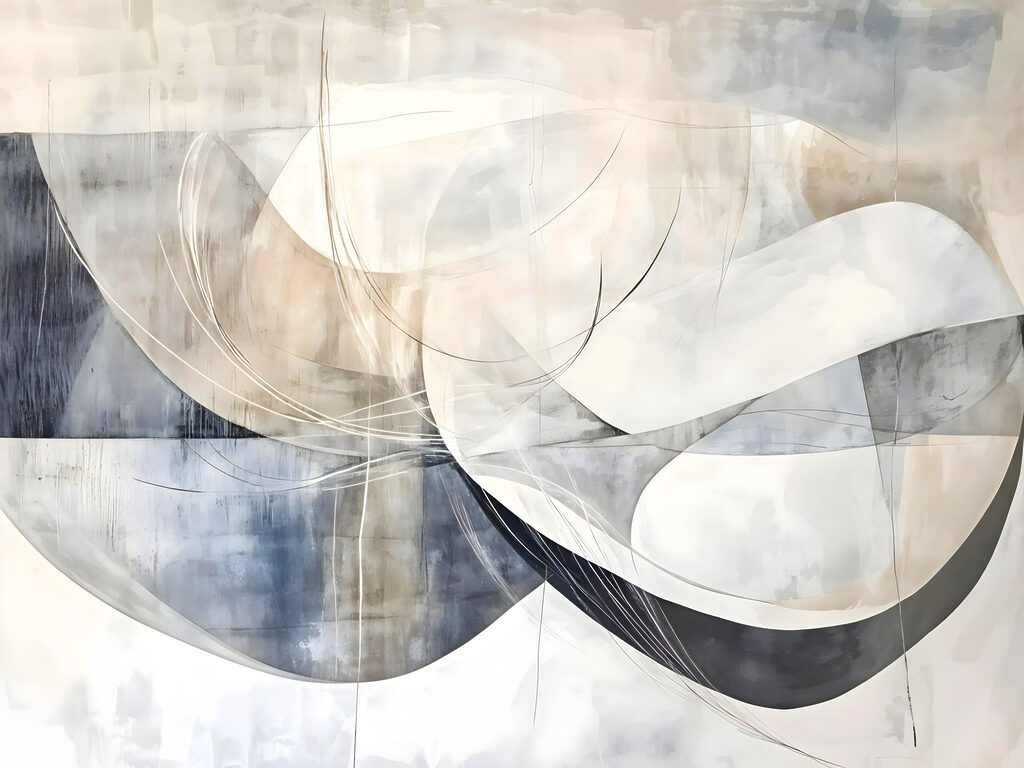 Pintura de un arte blanco y gris Pintura de un arte blanco y gris