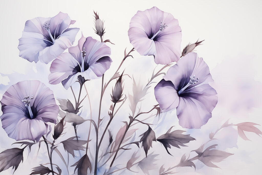 Pintura de flores moradas Pintura de flores moradas