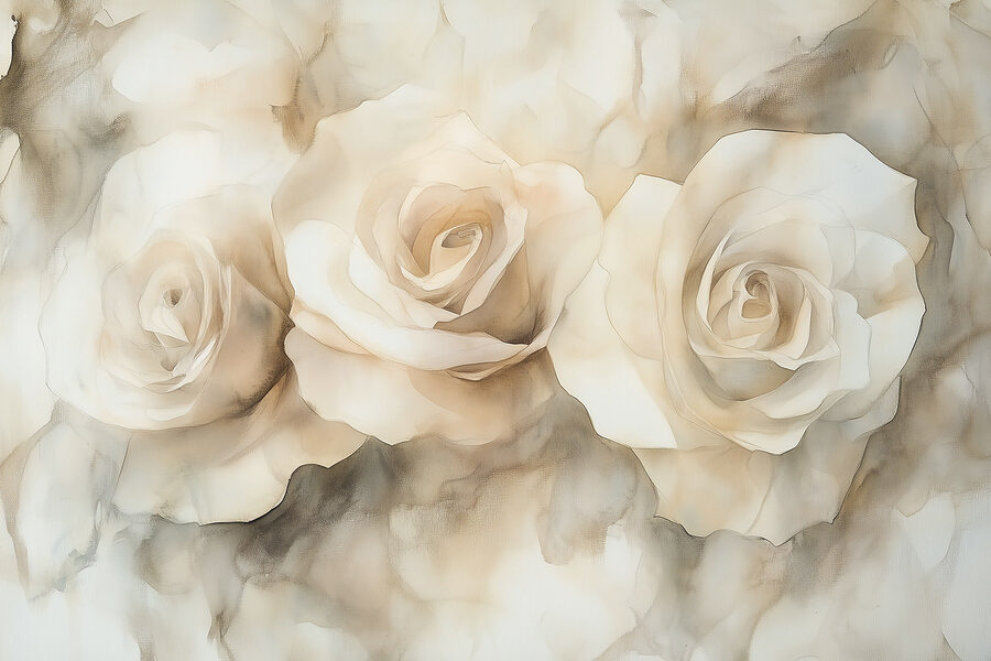 Grupo de rosas blancas