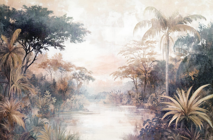 Río con árboles y plantas