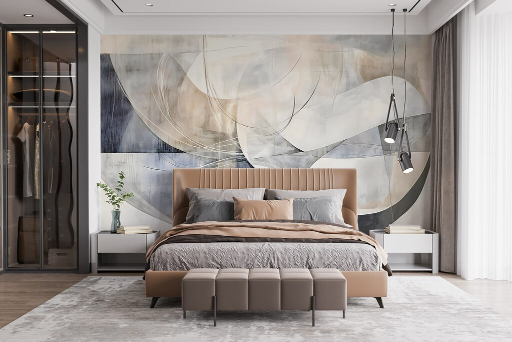 Painting of a white and grey art