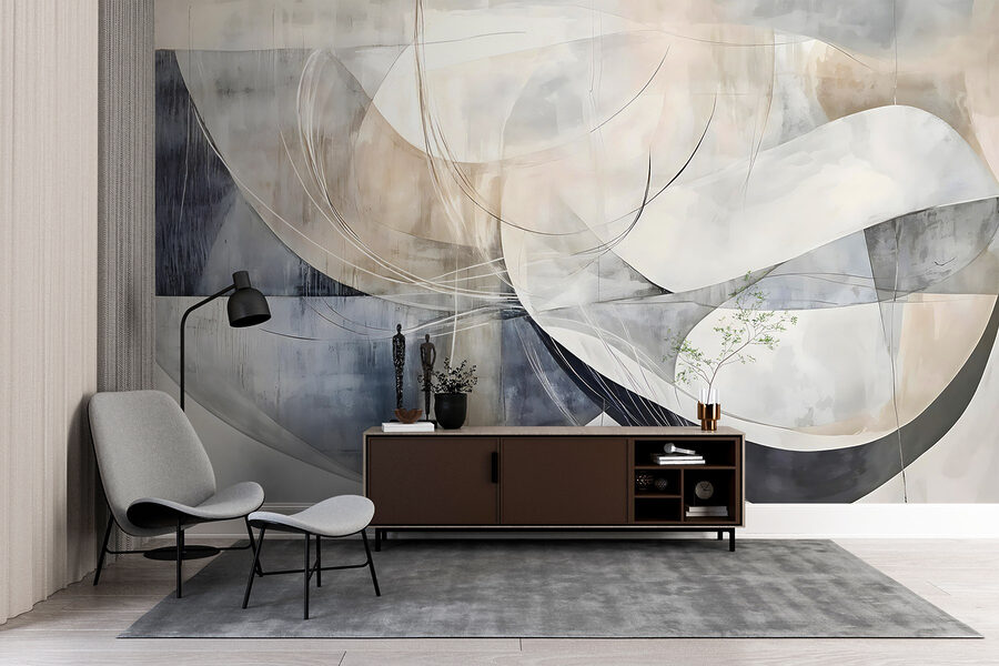 Pintura de un arte blanco y gris