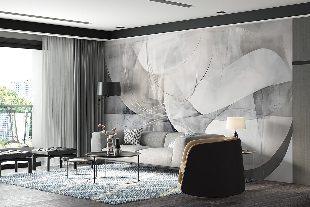 Grey and white art