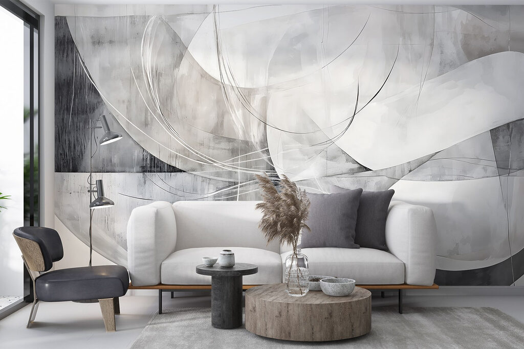 Grey and white art
