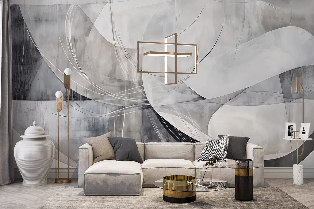 Grey and white art