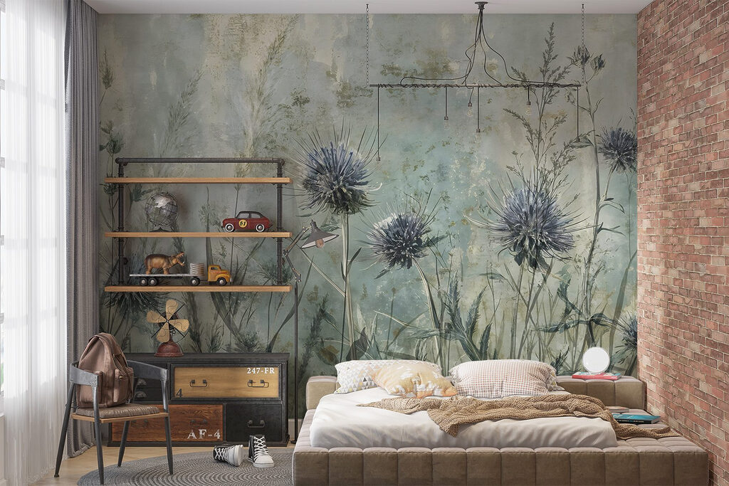 Painting of flowers and plants