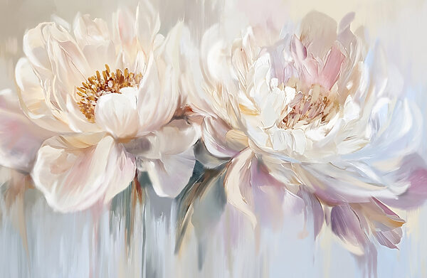 Pintura de flores sobre fondo blanco Pintura de flores sobre fondo blanco
