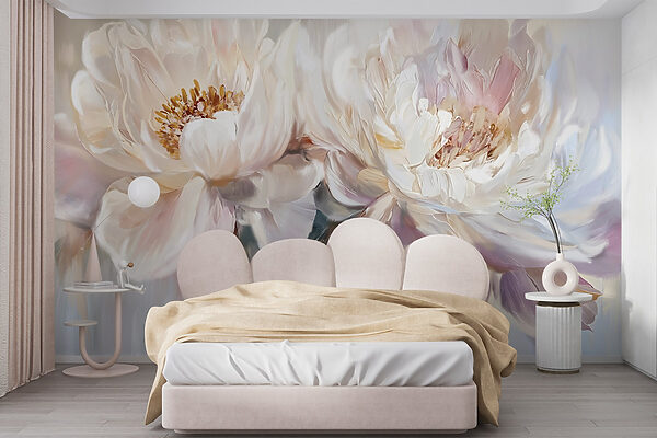 Pintura de flores sobre fondo blanco Pintura de flores sobre fondo blanco