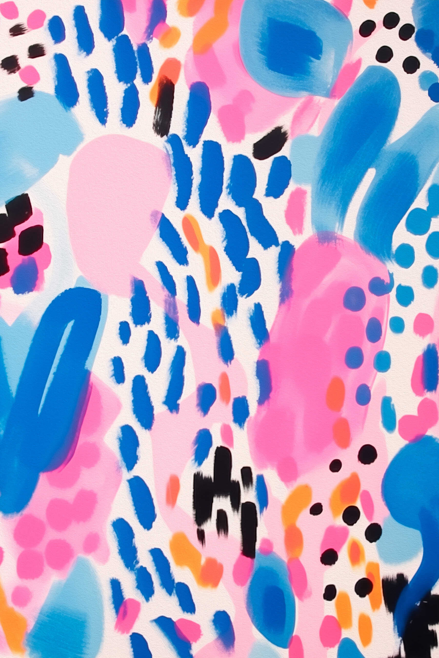 Colorful pattern with black and blue spots