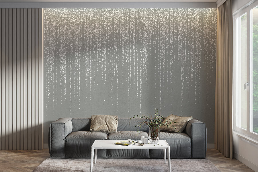 Motas blancas de una superficie gris