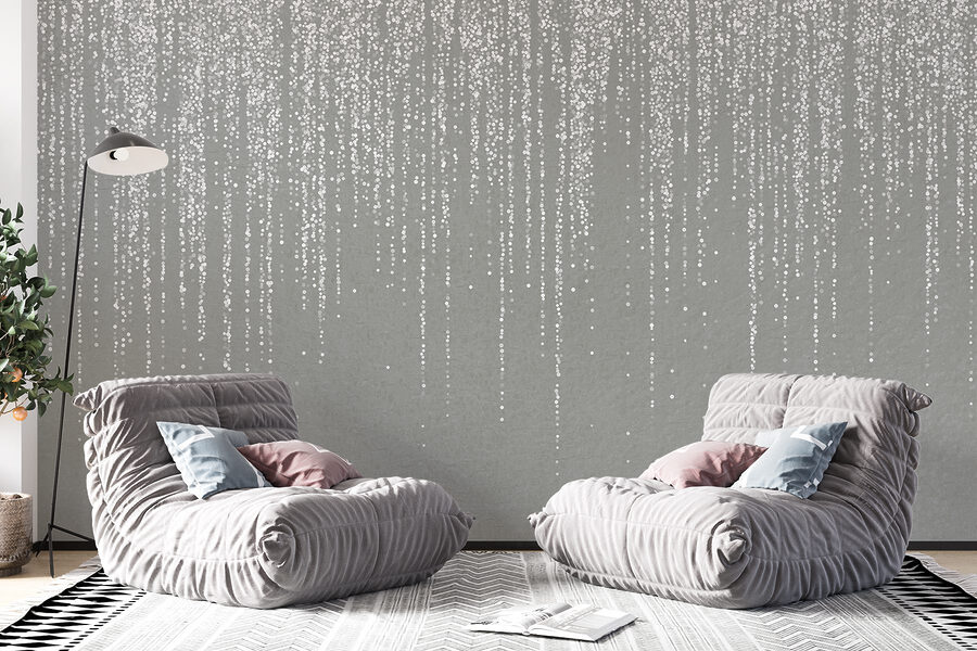 Motas blancas de una superficie gris