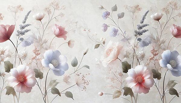Delicadas flores en suaves tonos pastel Delicadas flores en suaves tonos pastel