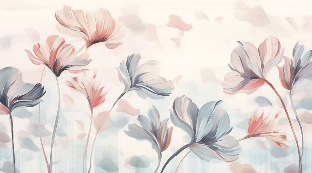 Pintura de flores sobre fondo blanco Pintura de flores sobre fondo blanco