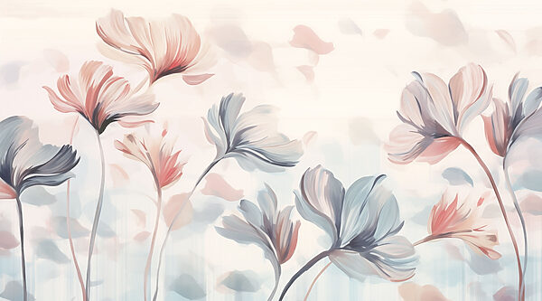 Pintura de flores sobre fondo blanco Pintura de flores sobre fondo blanco