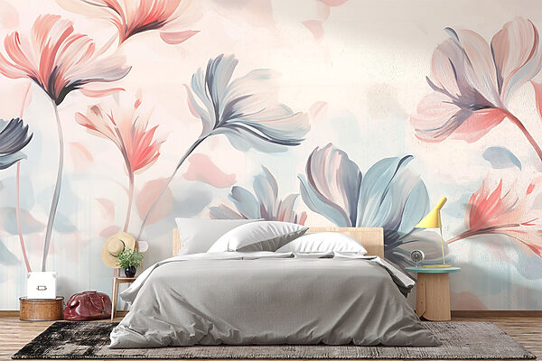 Pintura de flores sobre fondo blanco Pintura de flores sobre fondo blanco