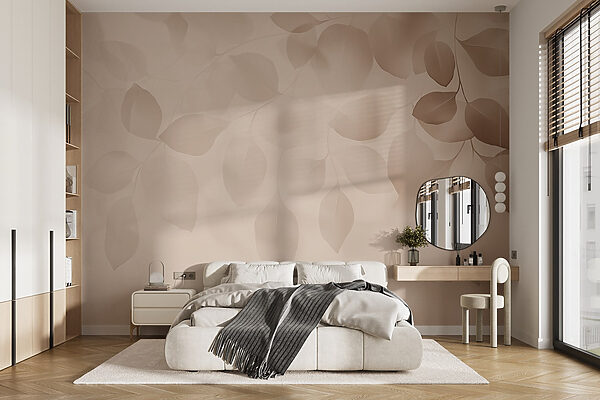 Fotomurales Fotomurales Hojas delicadas en tonos suaves (SKU: w08492)