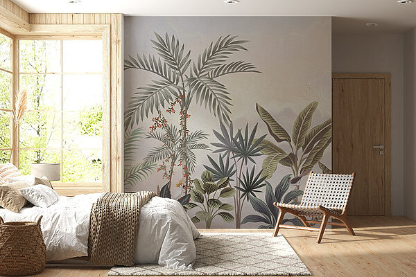 Pintura mural de plantas y pájaros Pintura mural de plantas y pájaros