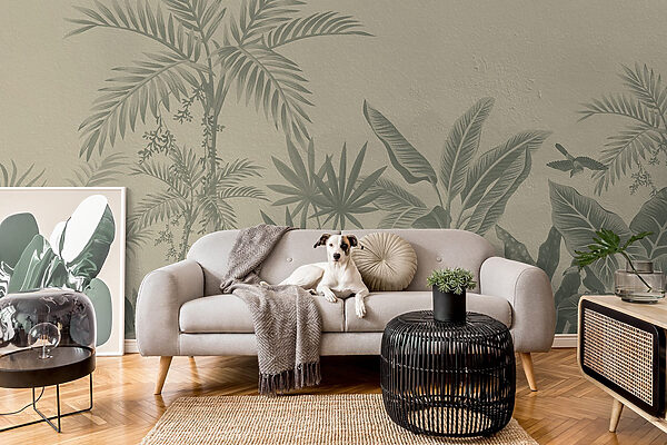 Wallpaper with plants on it