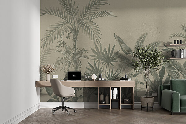 Wallpaper with plants on it