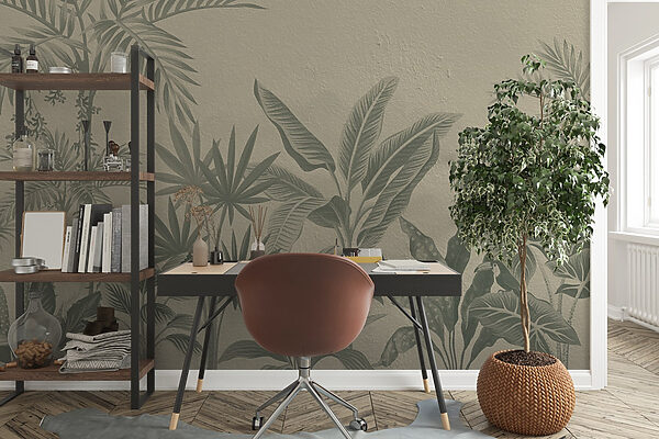 Wallpaper with plants on it