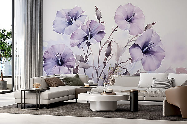 Pintura de flores moradas Pintura de flores moradas