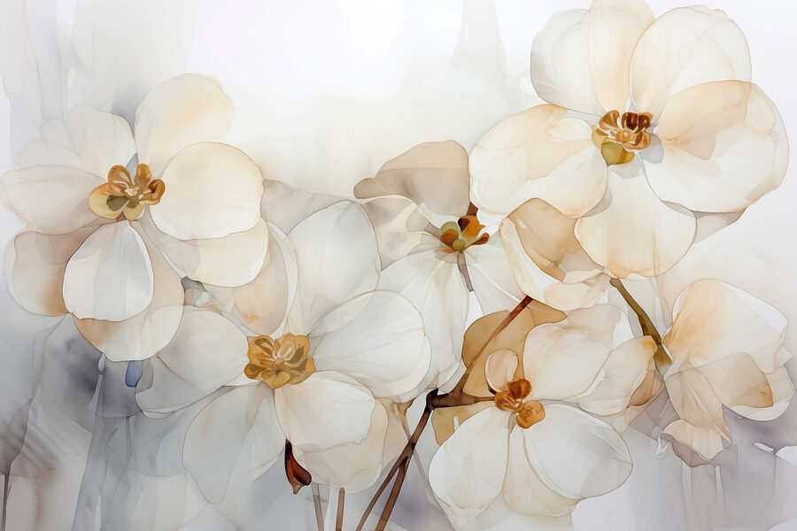 Flores delicadas en tonos suaves