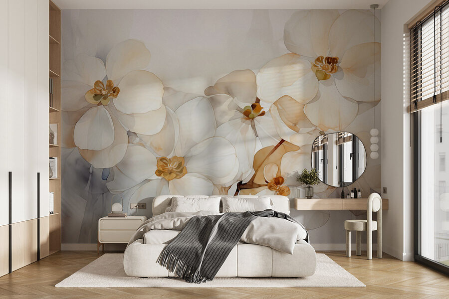 Flores delicadas en tonos suaves
