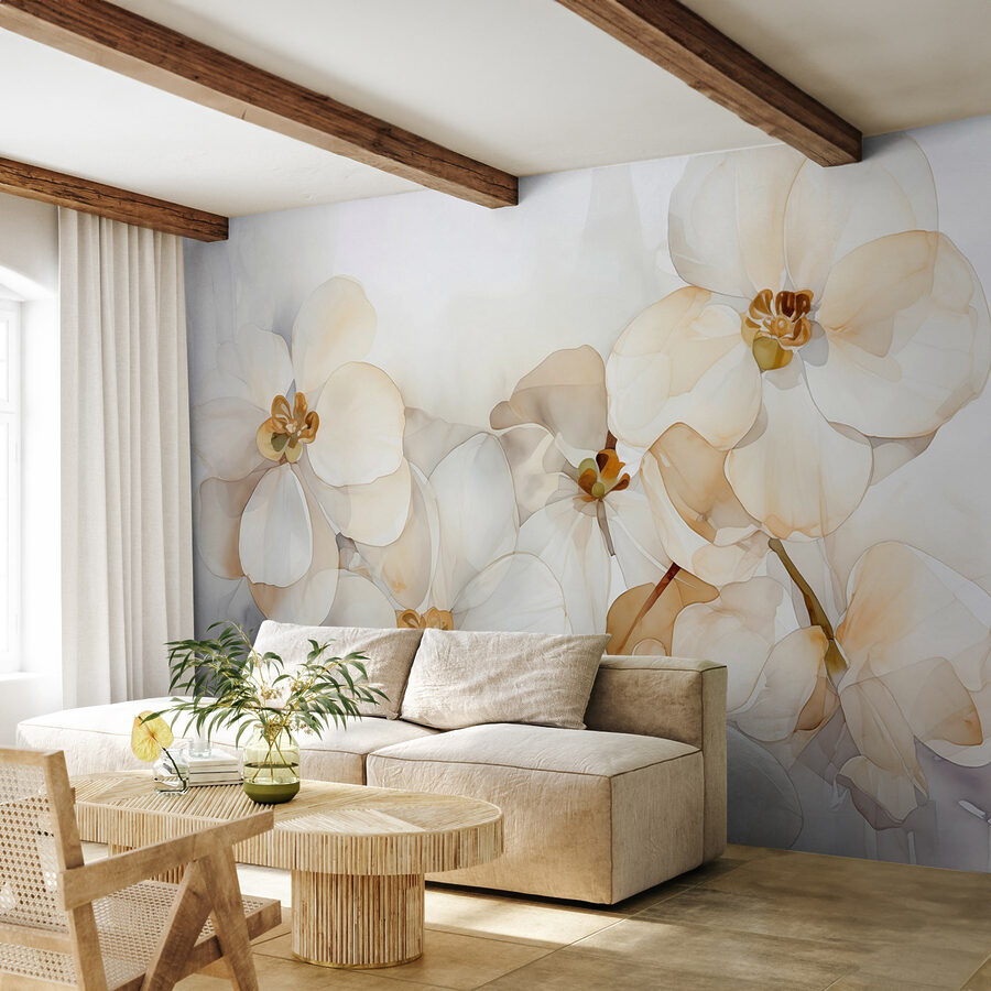 Flores delicadas en tonos suaves