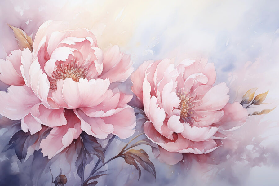 Pintura de flores rosas