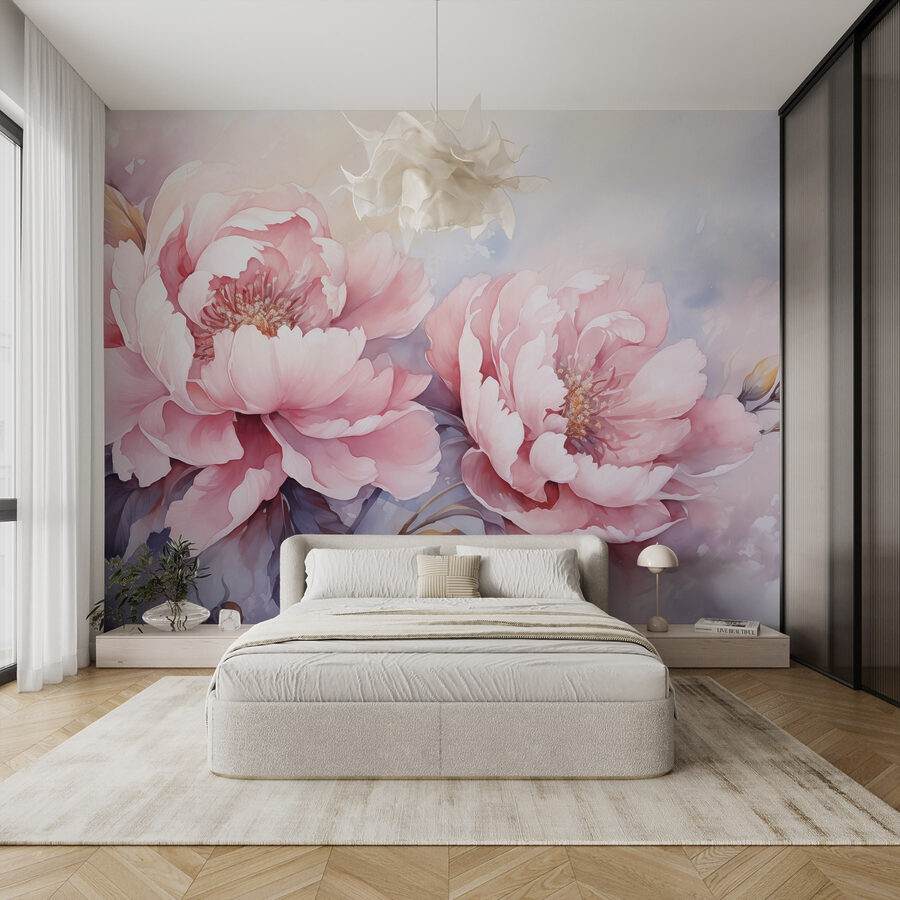 Pintura de flores rosas