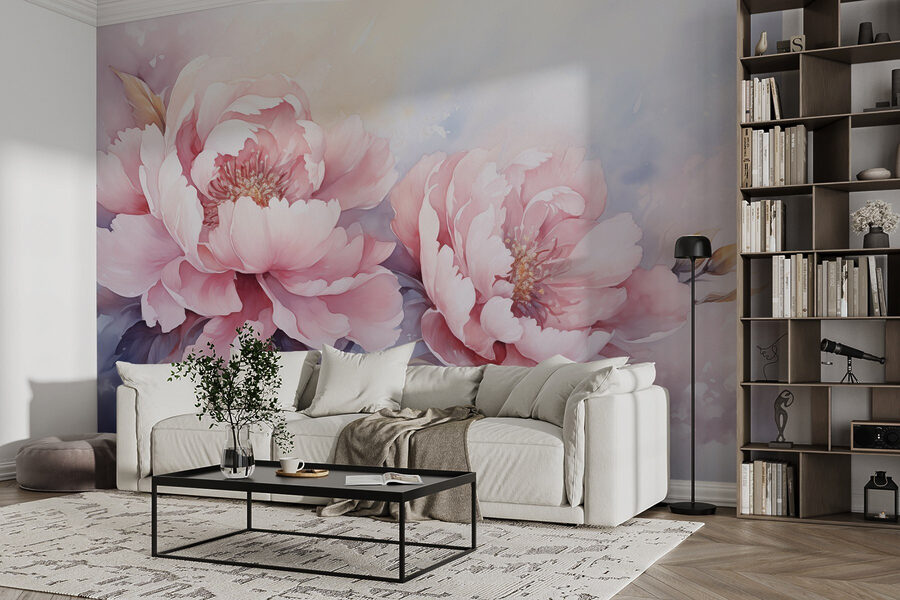 Pintura de flores rosas