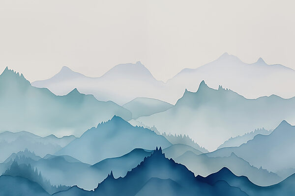 Pintura de montañas y árboles Pintura de montañas y árboles