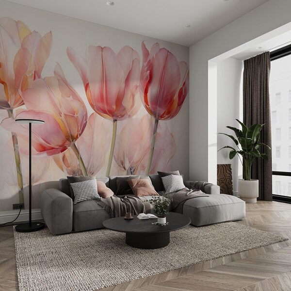 Fotomurales Fotomurales Grupo de tulipanes rosas (SKU: w02499)