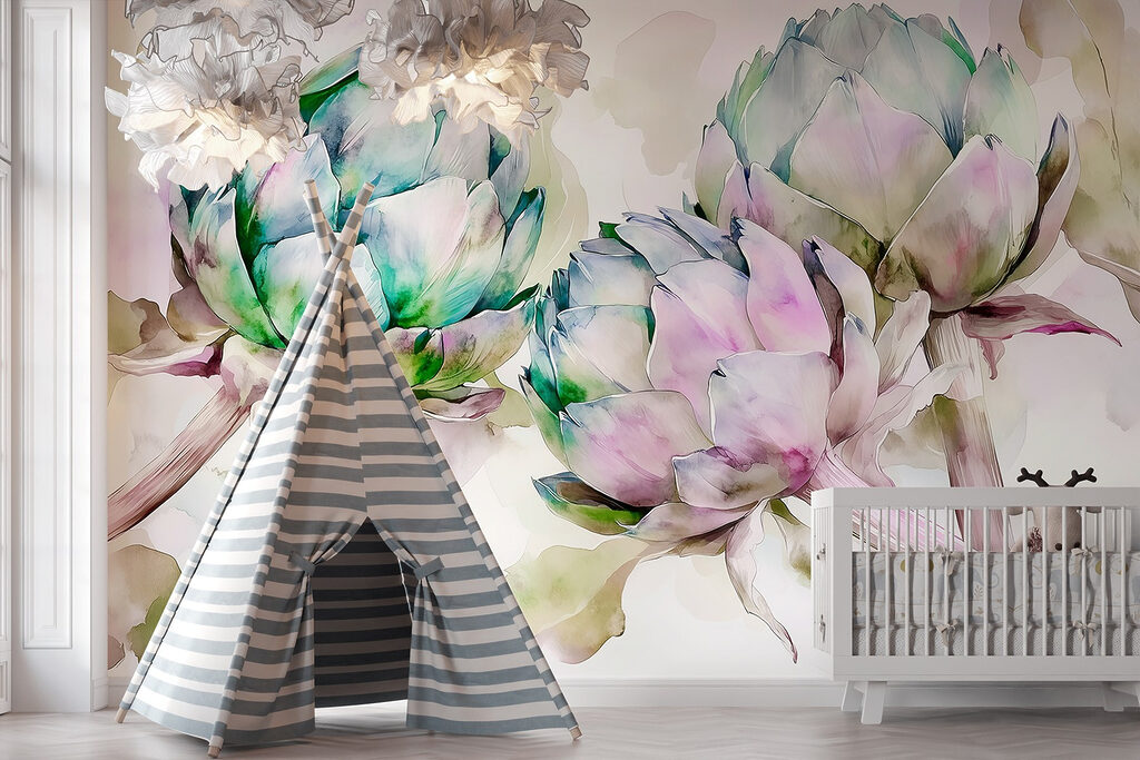 Art artichokes on a white background