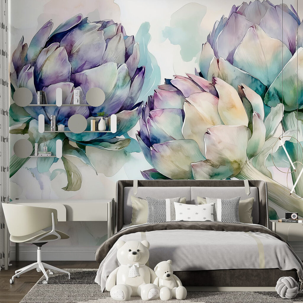 Art artichokes on a white background