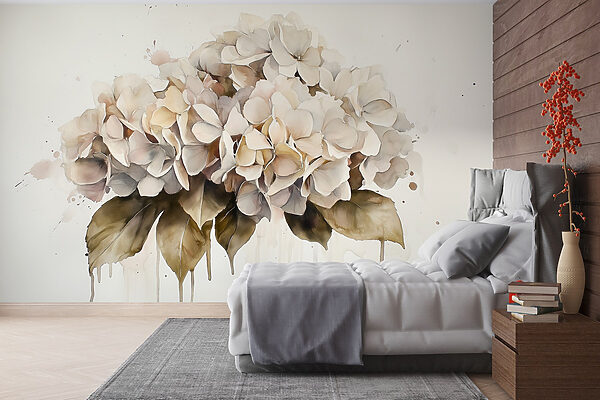 Pintura de un ramo de flores blancas Pintura de un ramo de flores blancas