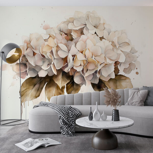 Pintura de un ramo de flores blancas Pintura de un ramo de flores blancas