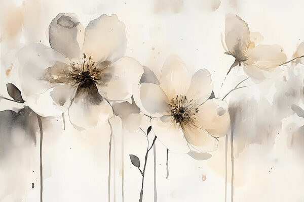 Pintura de flores sobre una superficie blanca Pintura de flores sobre una superficie blanca