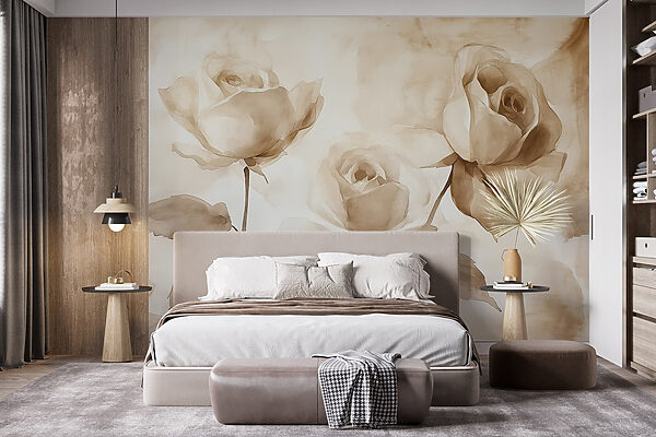 Pintura de rosas con hojas Pintura de rosas con hojas